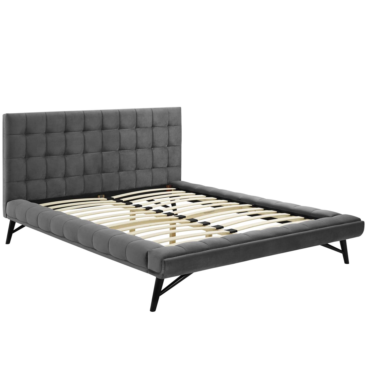 Julia Biscuit Tufted Performance Velvet Queen Platform Bed