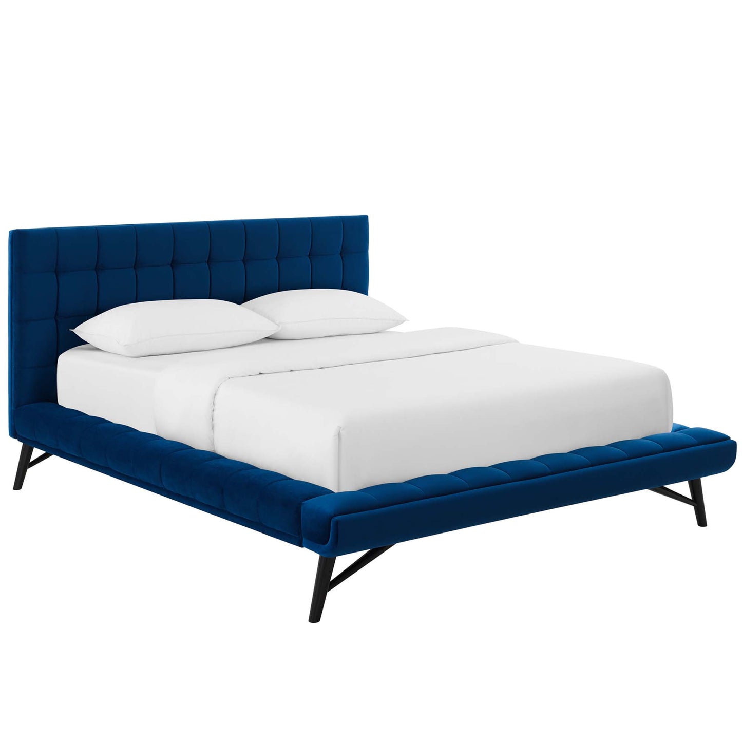 Julia Biscuit Tufted Performance Velvet Queen Platform Bed