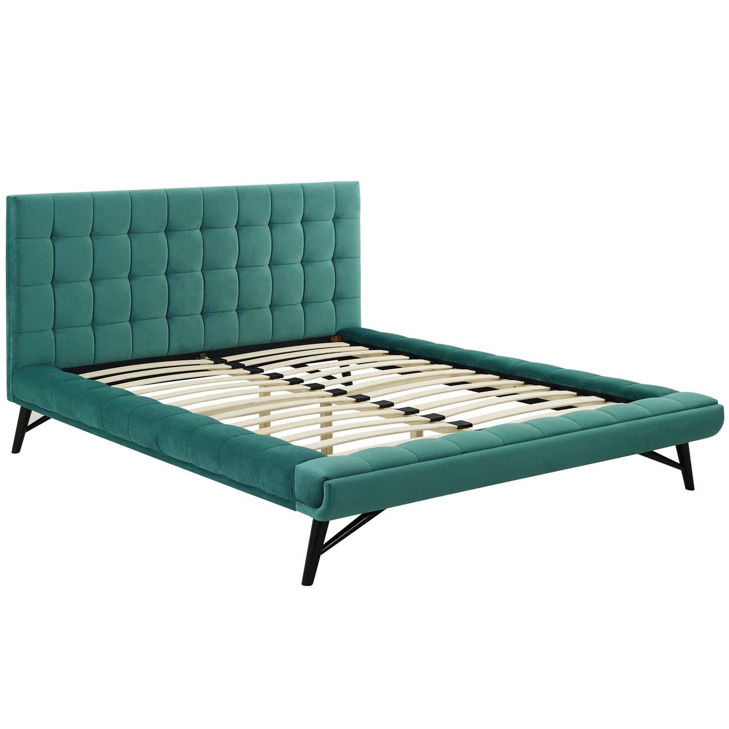 Julia Biscuit Tufted Performance Velvet Queen Platform Bed