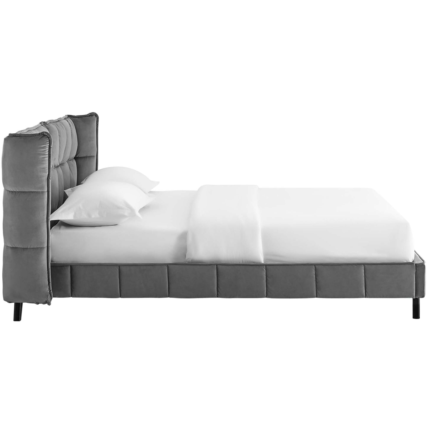 Cama Queen con plataforma de terciopelo Makenna Performance de Modway