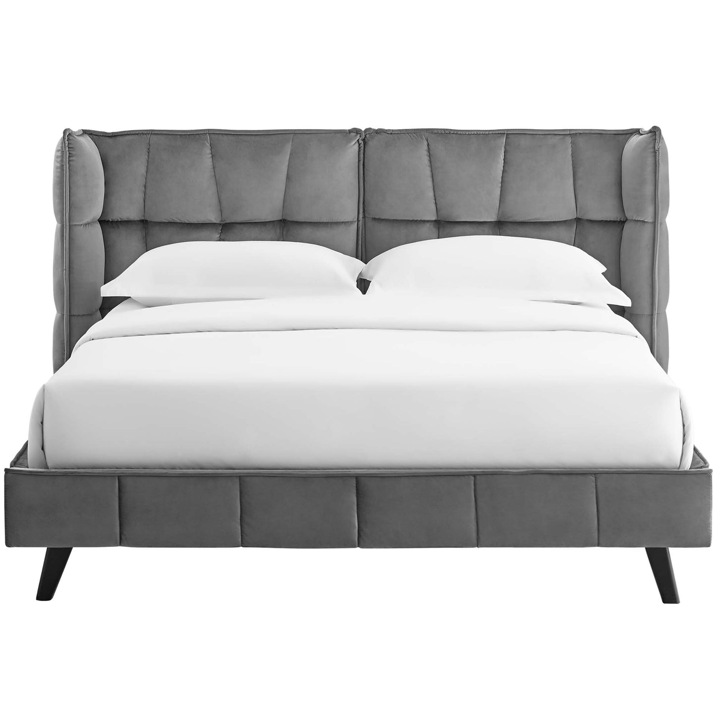 Cama Queen con plataforma de terciopelo Makenna Performance de Modway