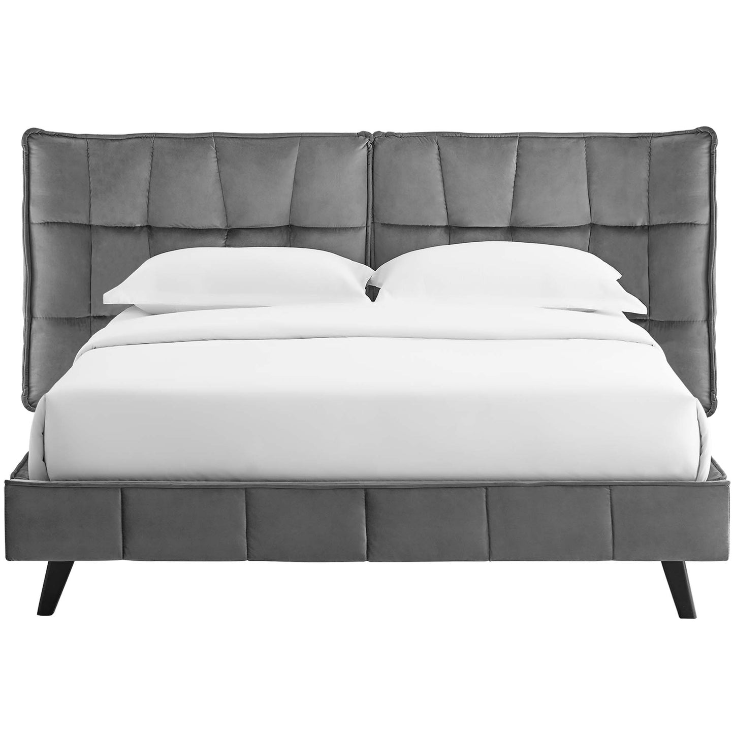 Cama Queen con plataforma de terciopelo Makenna Performance de Modway