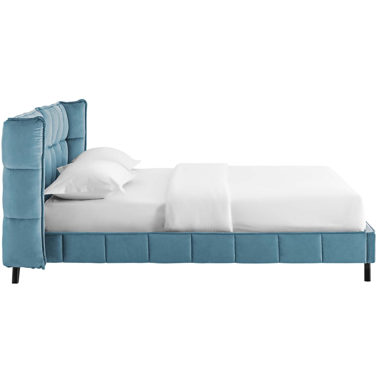 Cama Queen con plataforma de terciopelo Makenna Performance de Modway