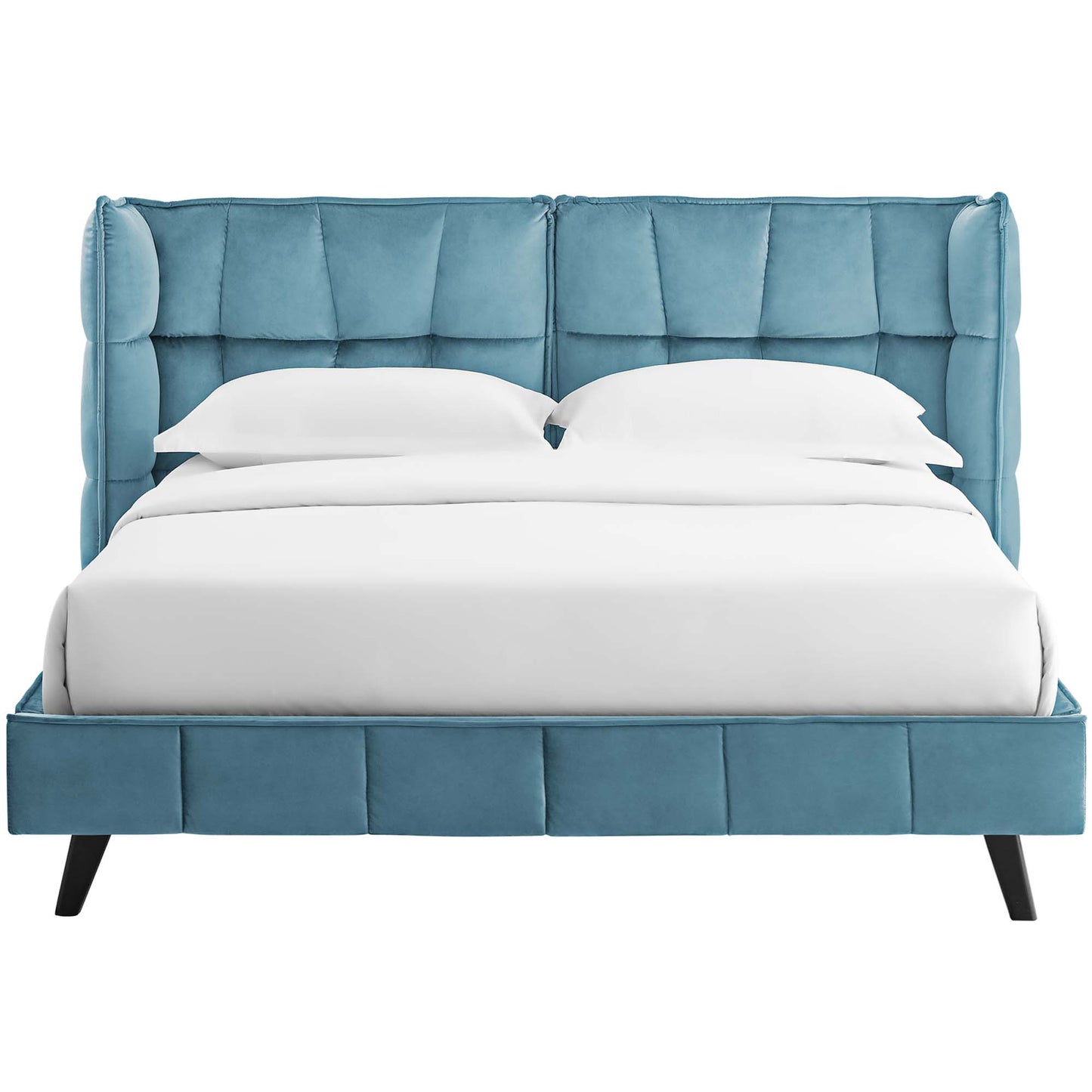 Cama Queen con plataforma de terciopelo Makenna Performance de Modway