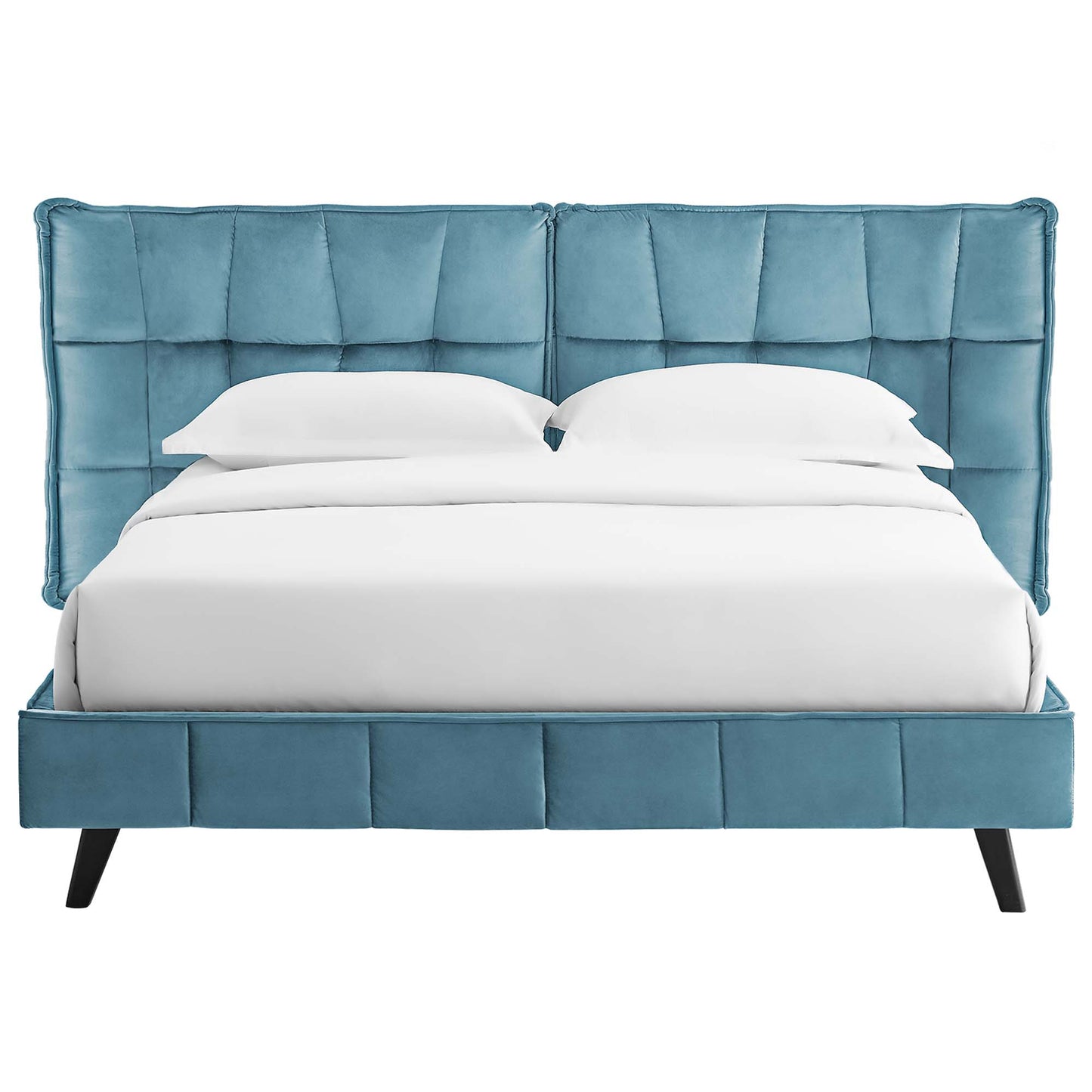 Cama Queen con plataforma de terciopelo Makenna Performance de Modway