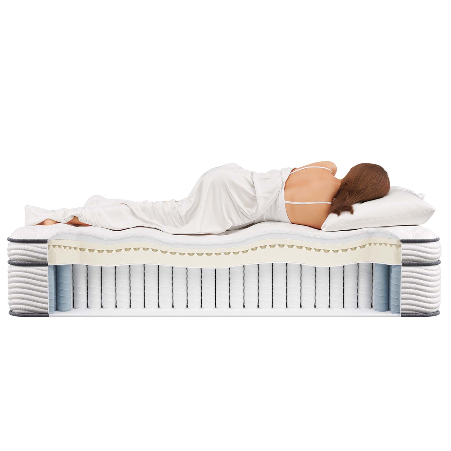 Matelas à ressorts et mousse pour lit simple Jenna 14" par Modway