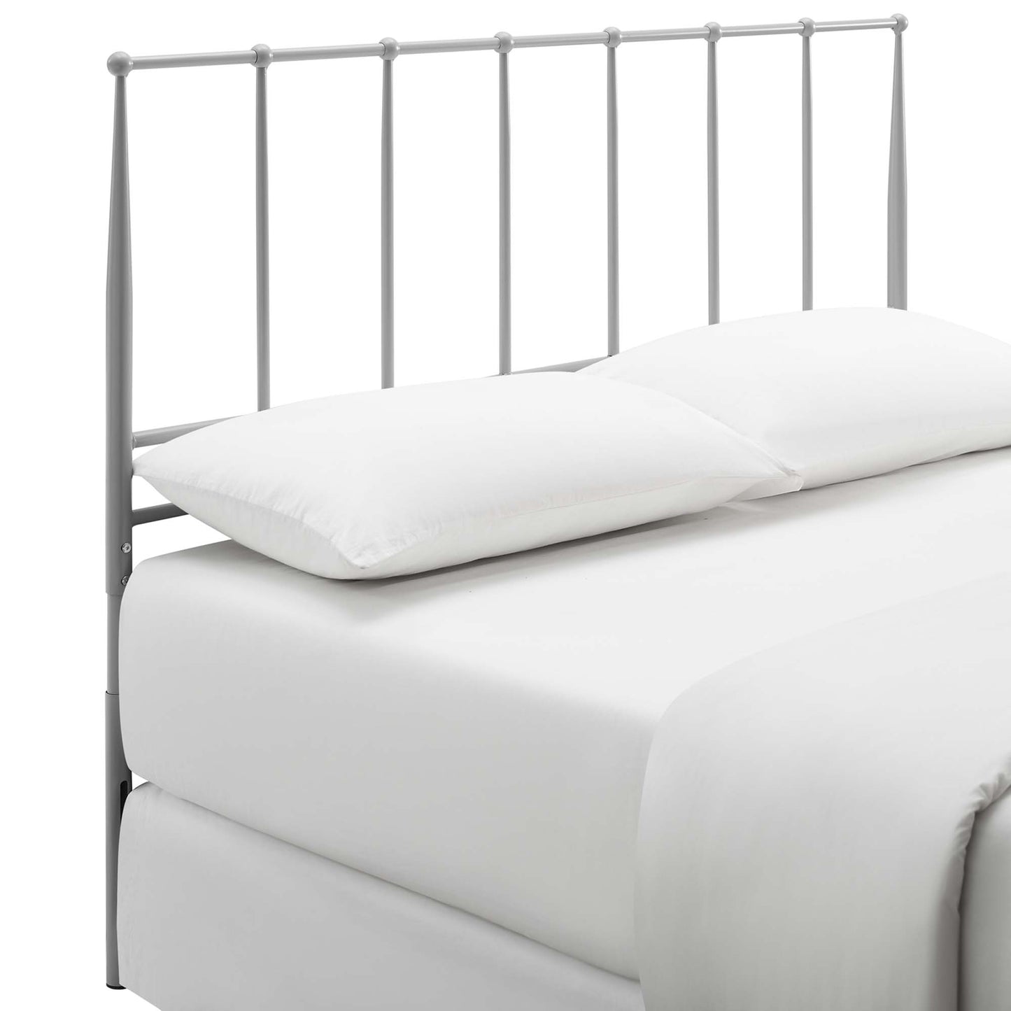 Cabecero de cama completo de acero inoxidable y metal Kiana de Modway