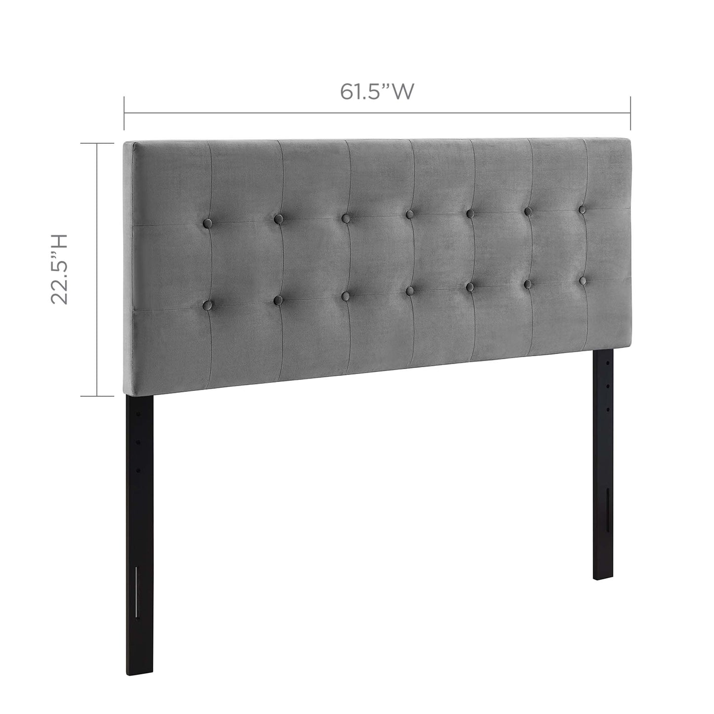 Emily Biscuit Tufted Performance Velvet Queen Headboard