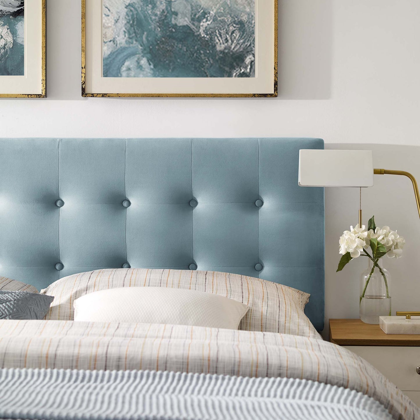 Emily Biscuit Tufted Performance Velvet Queen Headboard