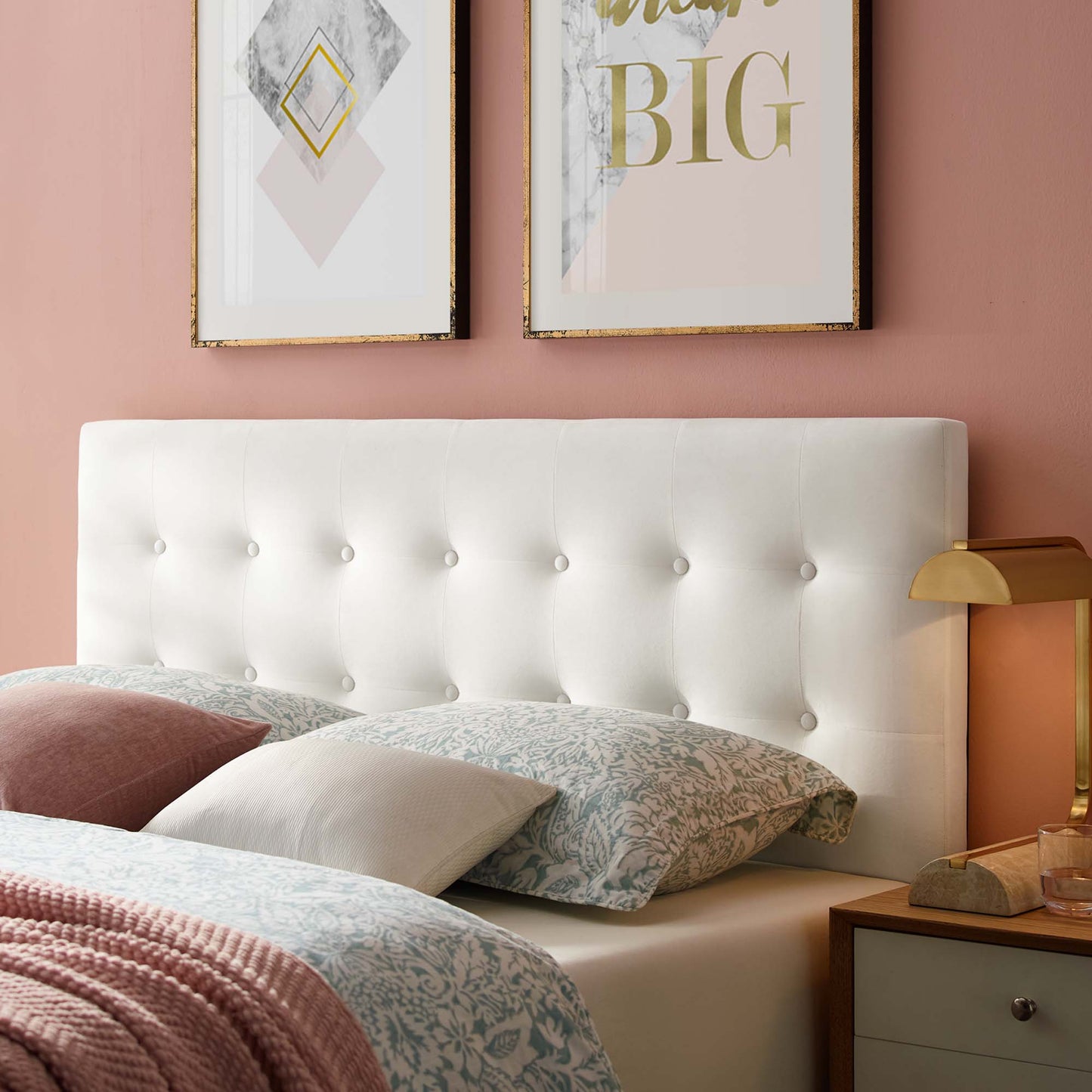 Emily Biscuit Tufted Performance Velvet Queen Headboard