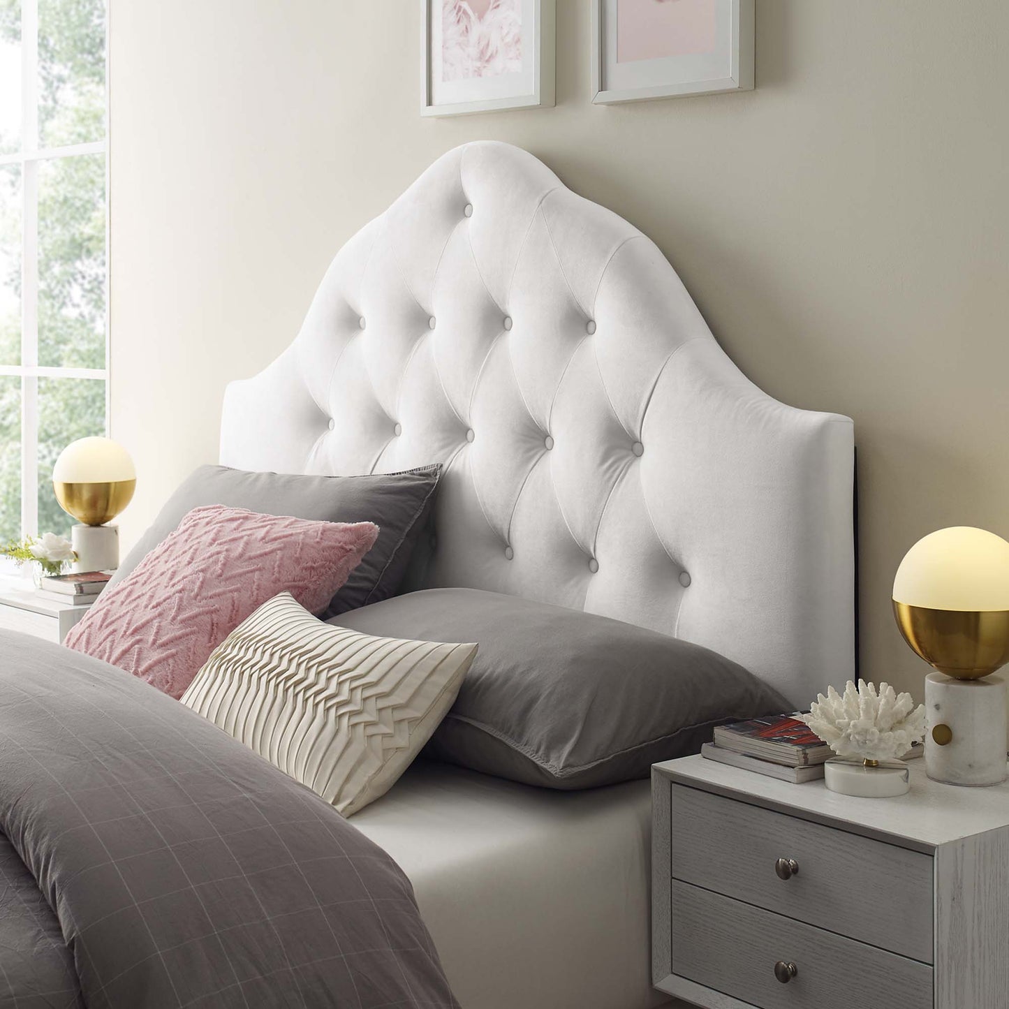 Sovereign Diamond Tufted Performance Velvet Queen Headboard