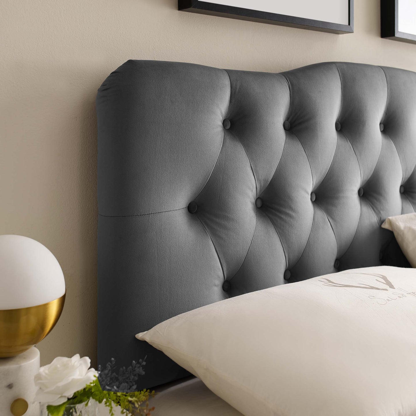 Annabel Diamond Tufted Performance Velvet King Headboard