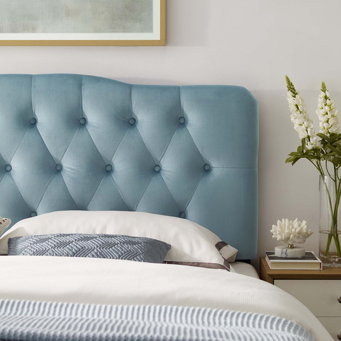 Annabel Diamond Tufted Performance Velvet Full Headboard