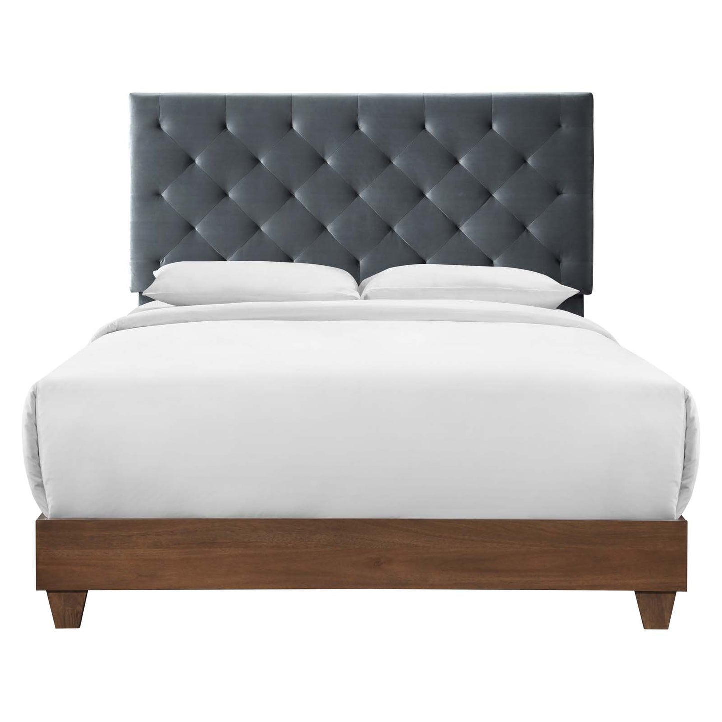 Rhiannon Diamond Tufted Upholstered Performance Velvet Queen Bed