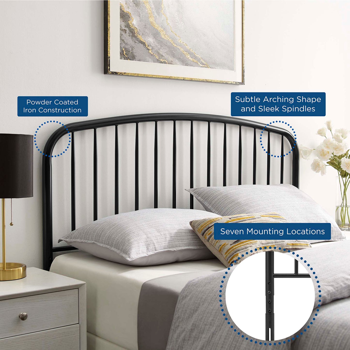 Nova Metal Twin Headboard