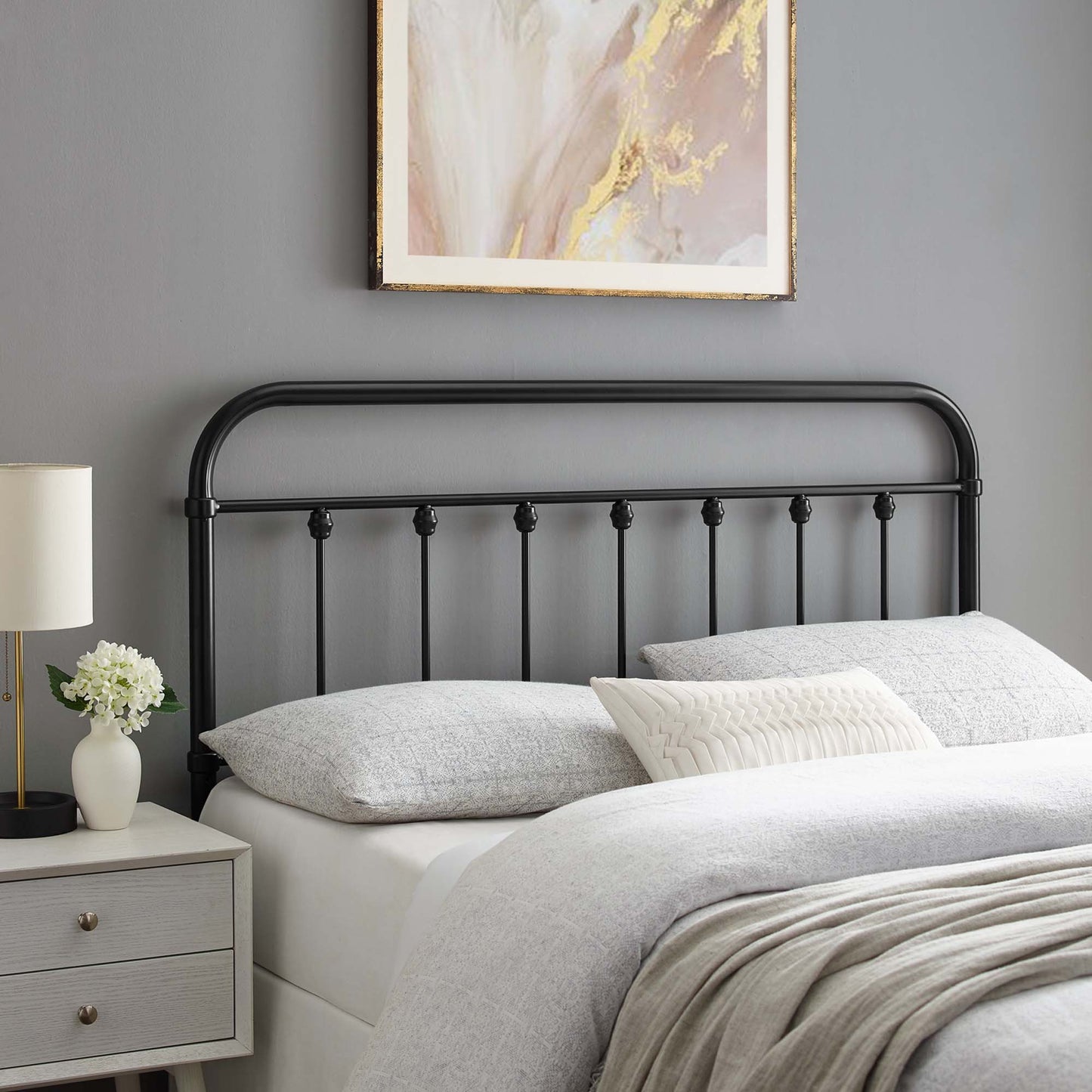 Sage Metal King Headboard