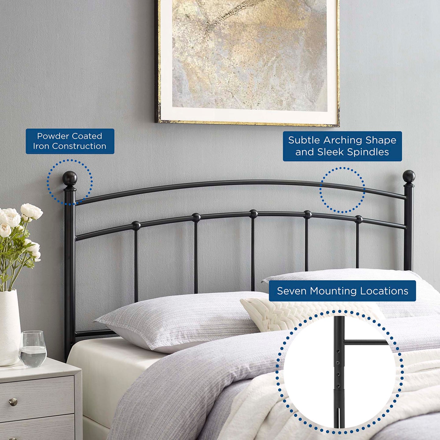 Abigail Metal Twin Headboard