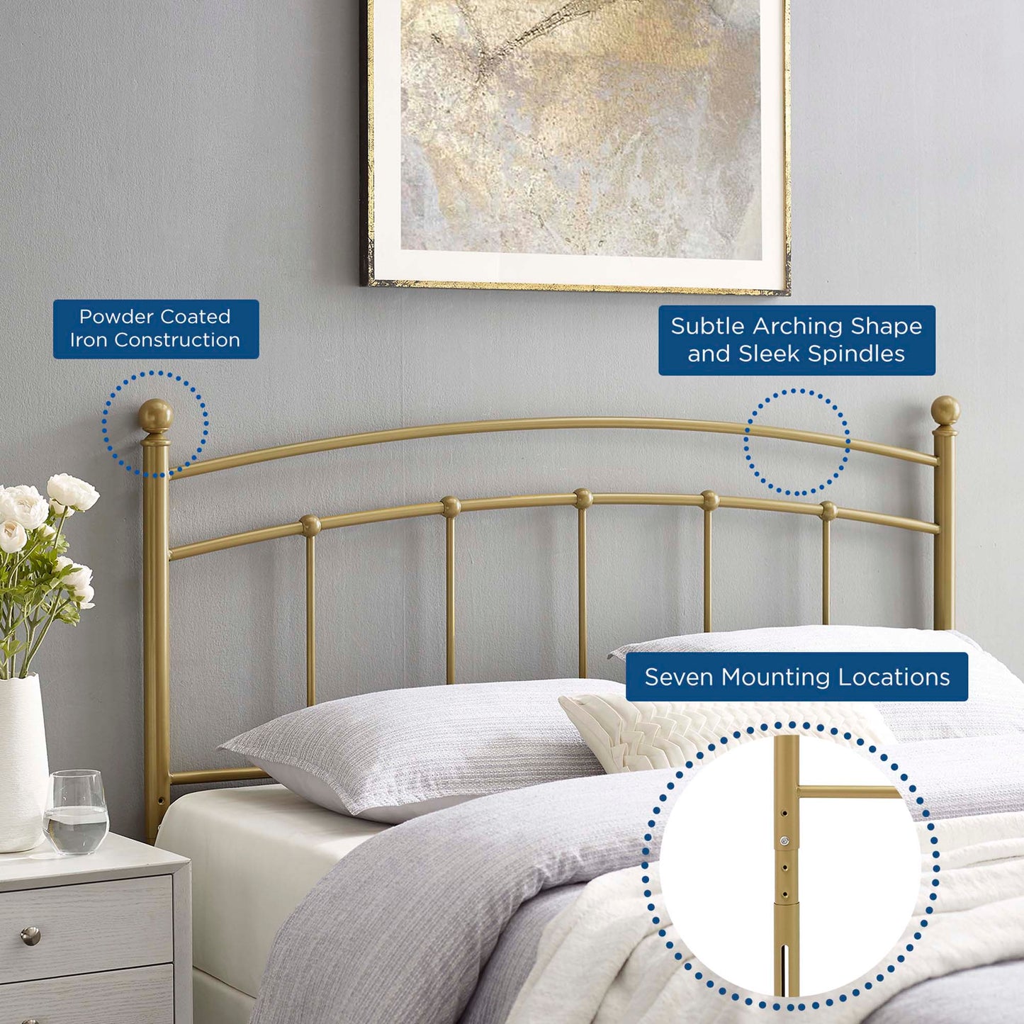 Abigail Metal Twin Headboard