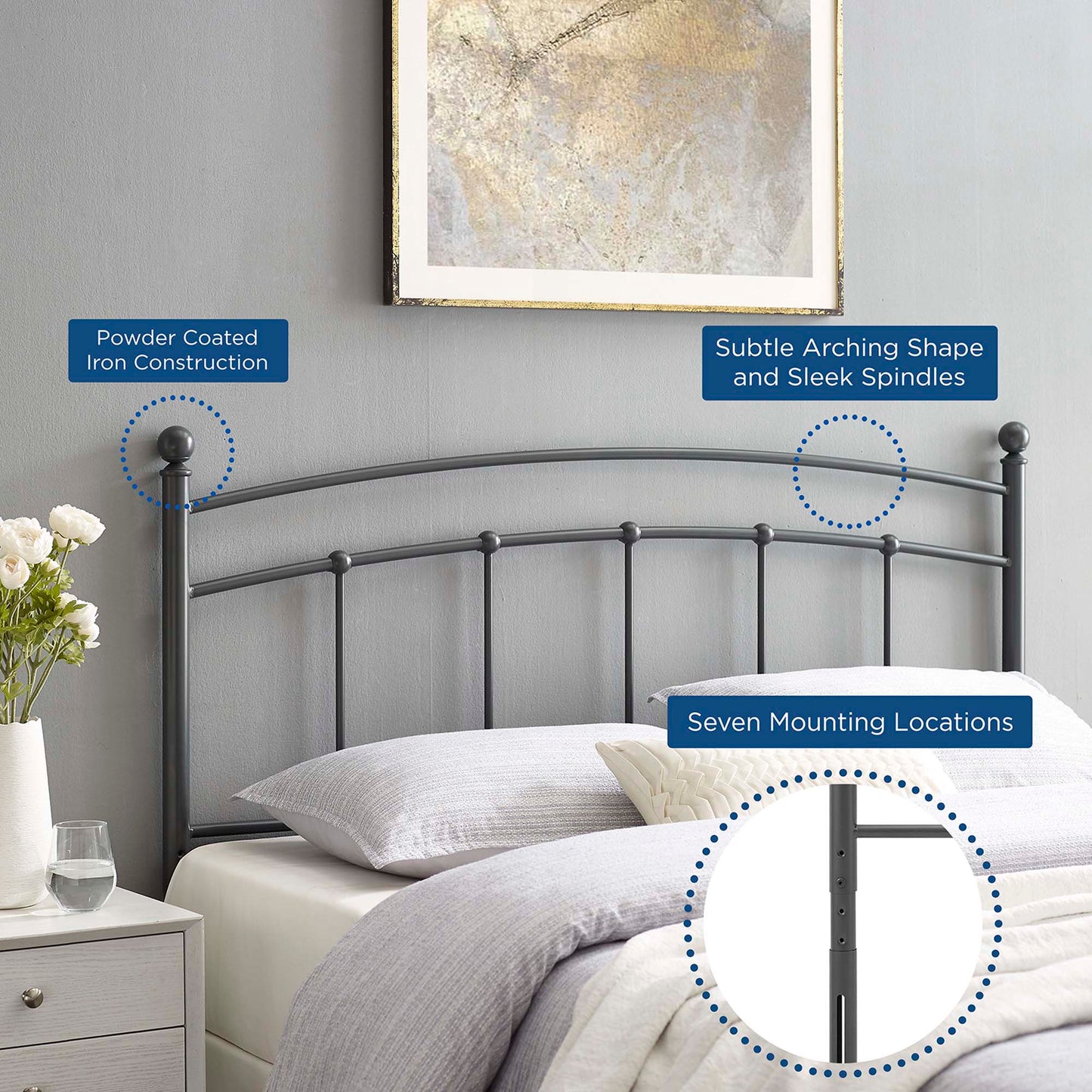 Abigail Metal Twin Headboard