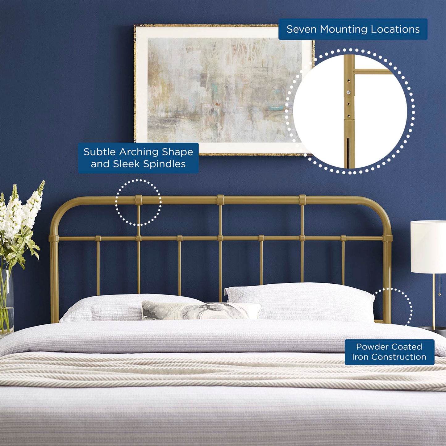 Alessia Metal Twin Headboard