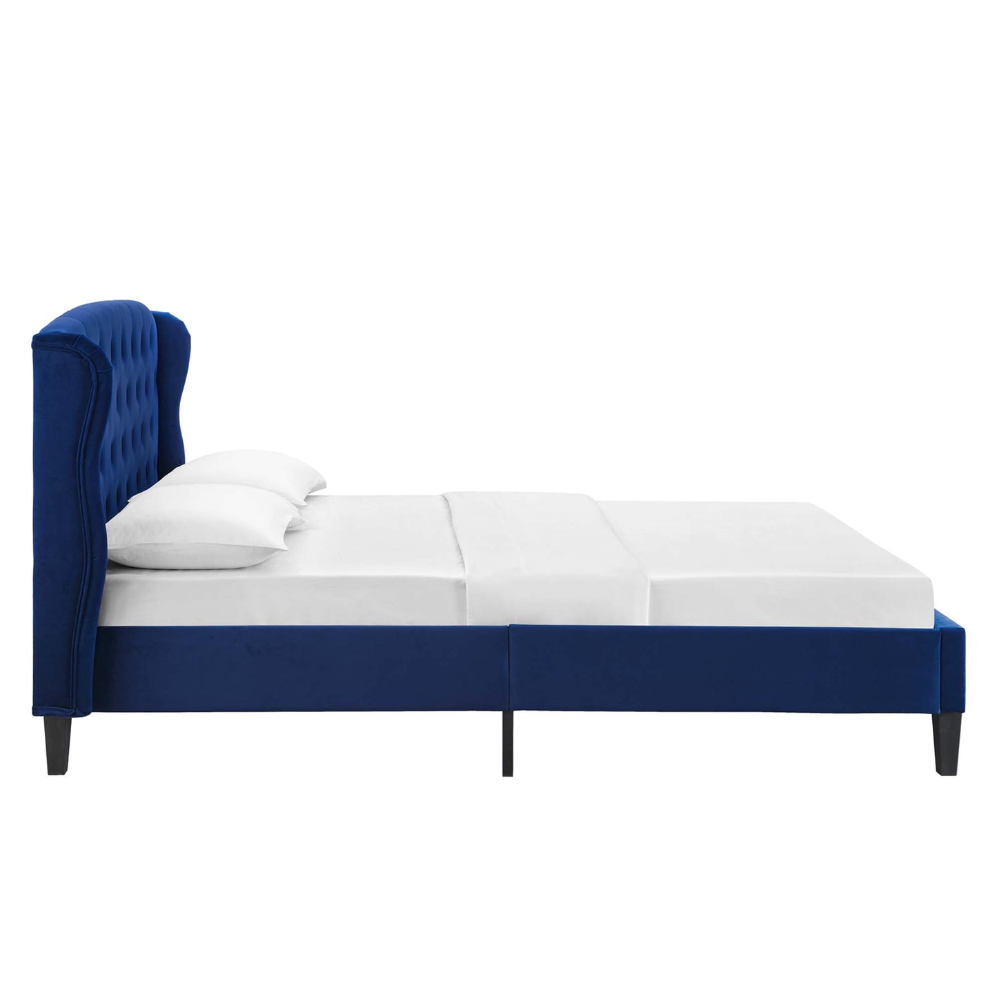 Penelope Tufted Wingback Performance Velvet Queen Platform Bed