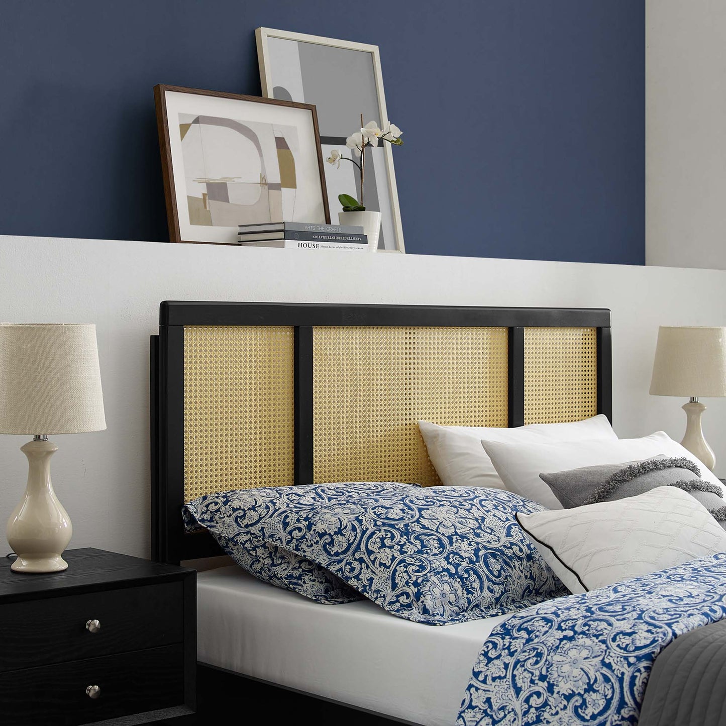 Delmare Cane Full Headboard