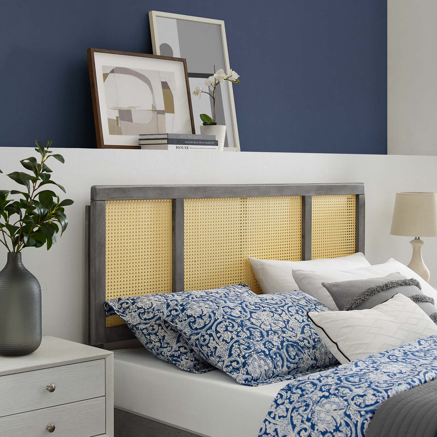 Delmare Cane Full Headboard