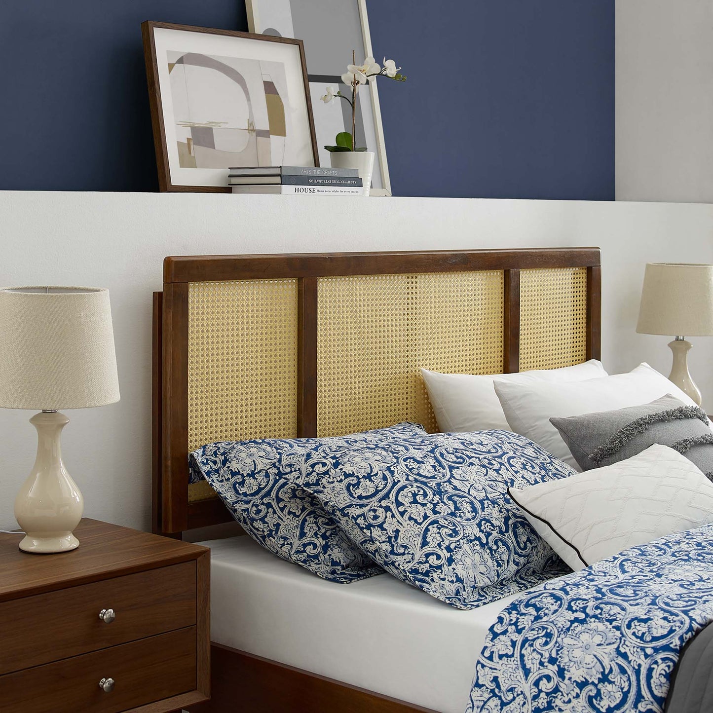 Delmare Cane Full Headboard