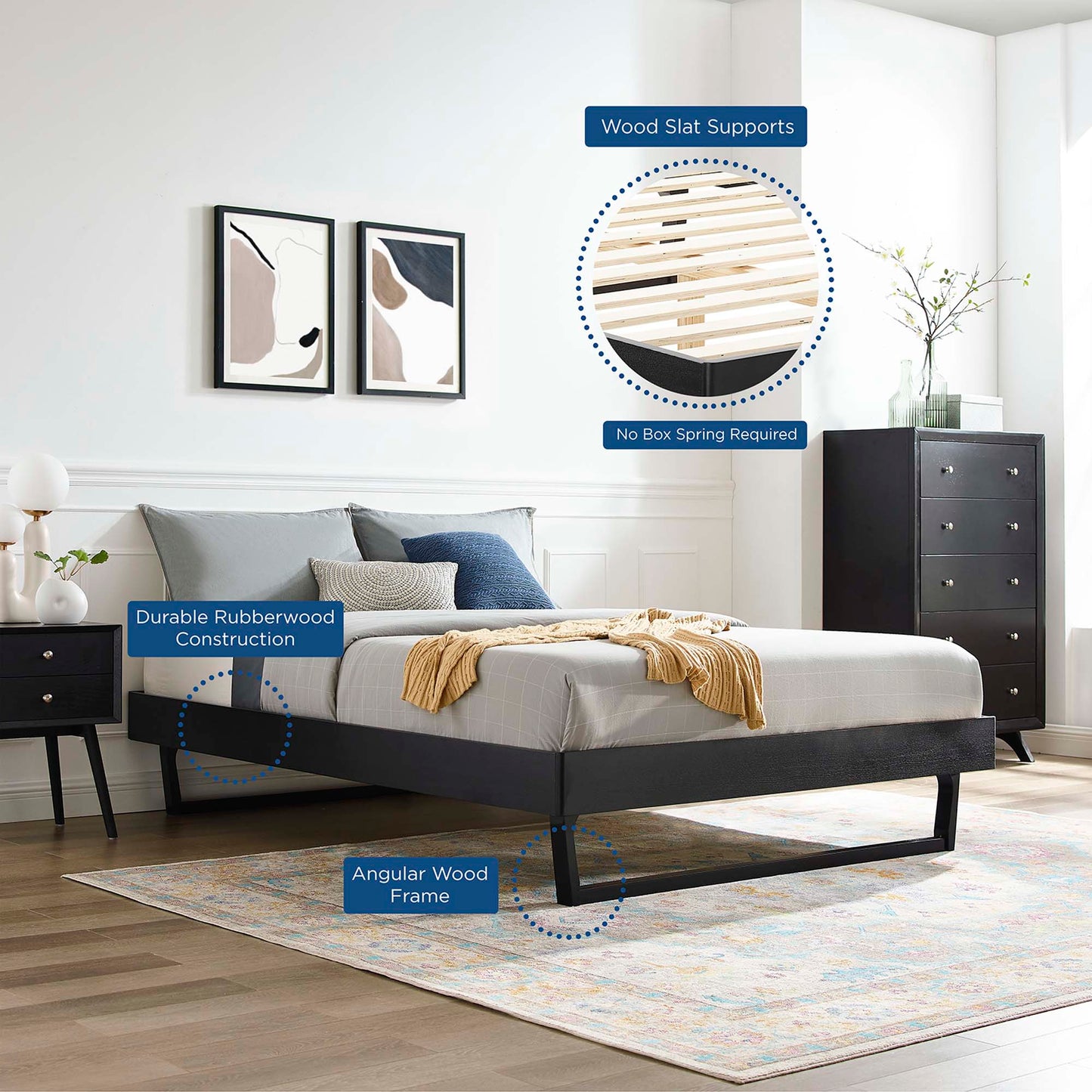 Billie Wood Full Platform Bed Frame