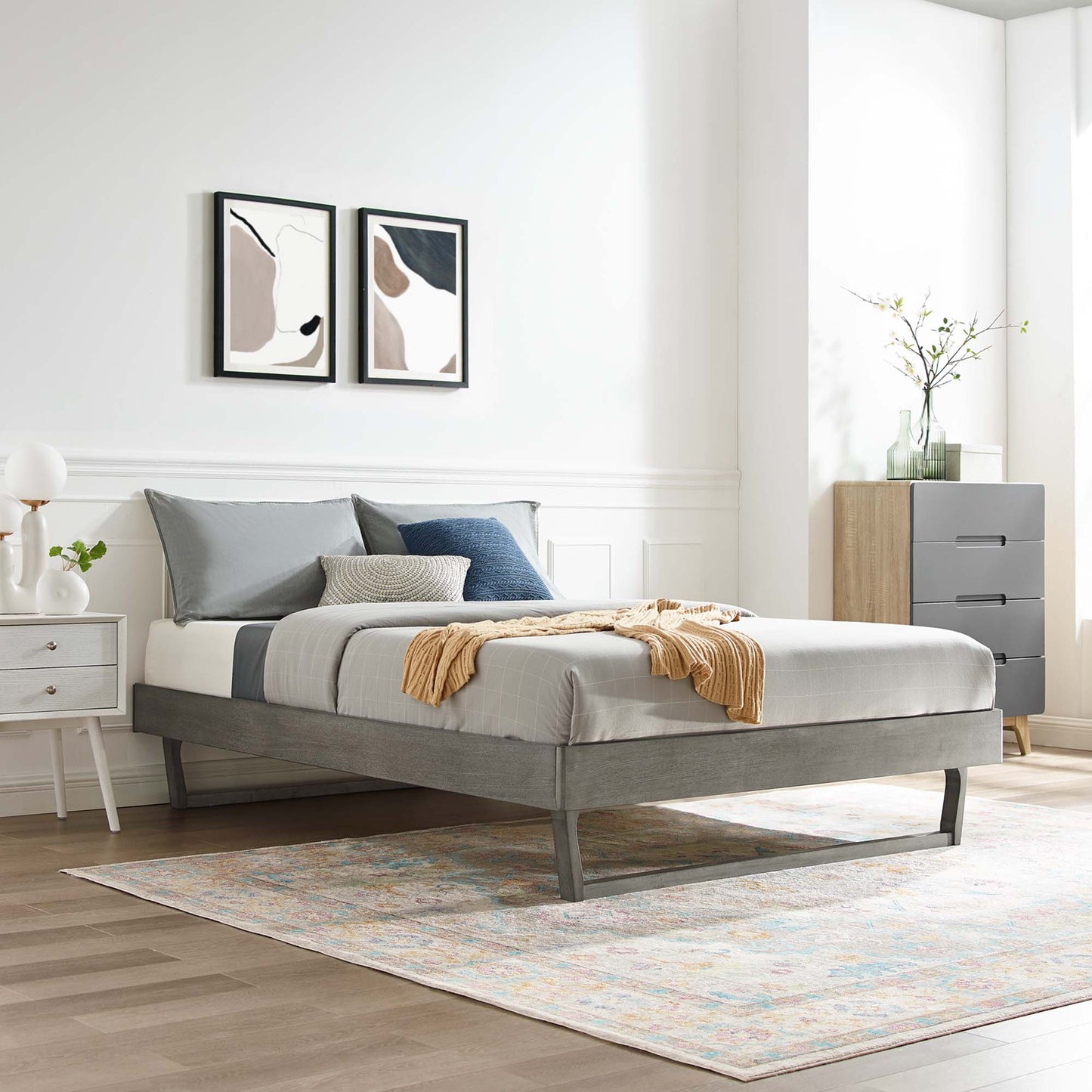 Billie Wood Full Platform Bed Frame