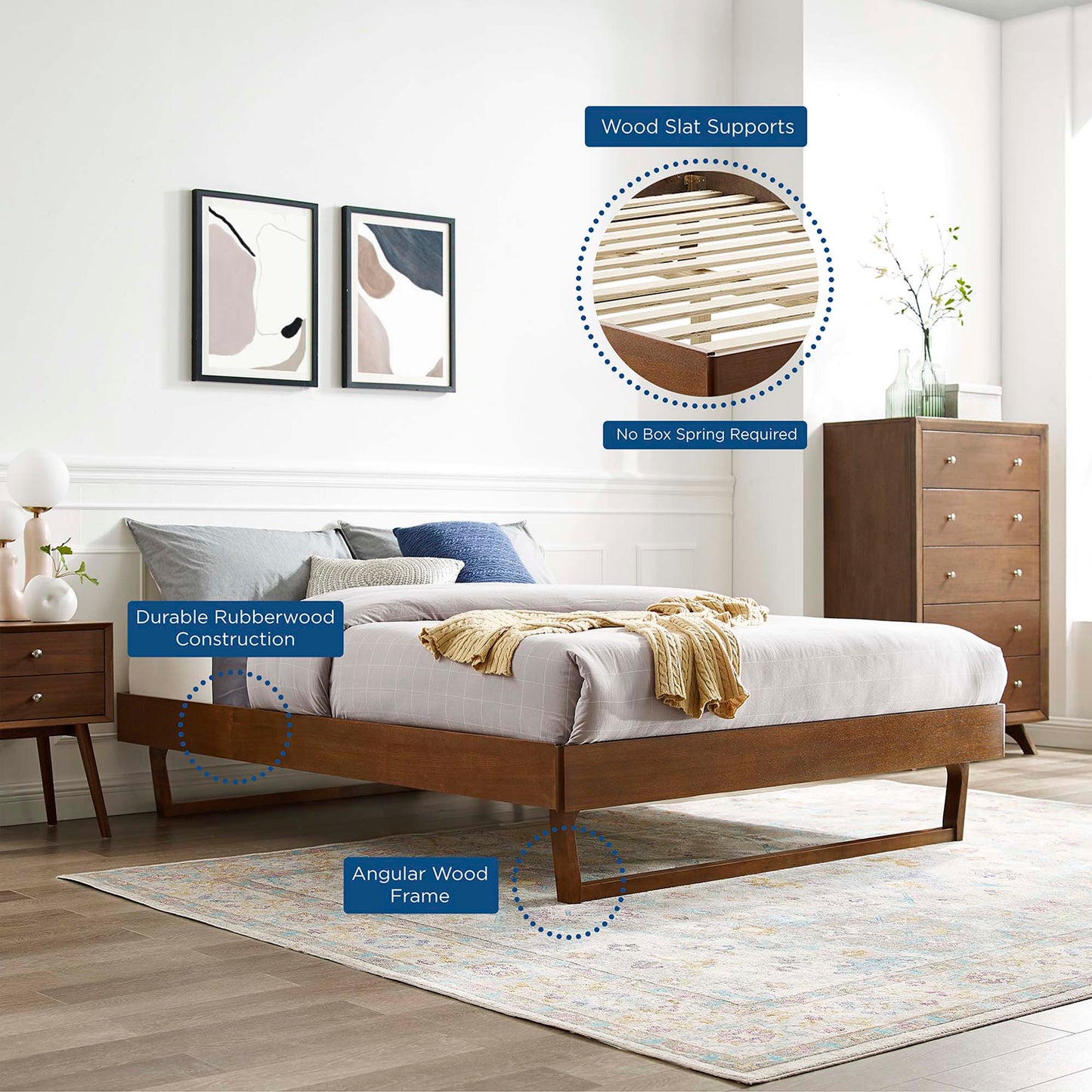 Billie Wood Full Platform Bed Frame