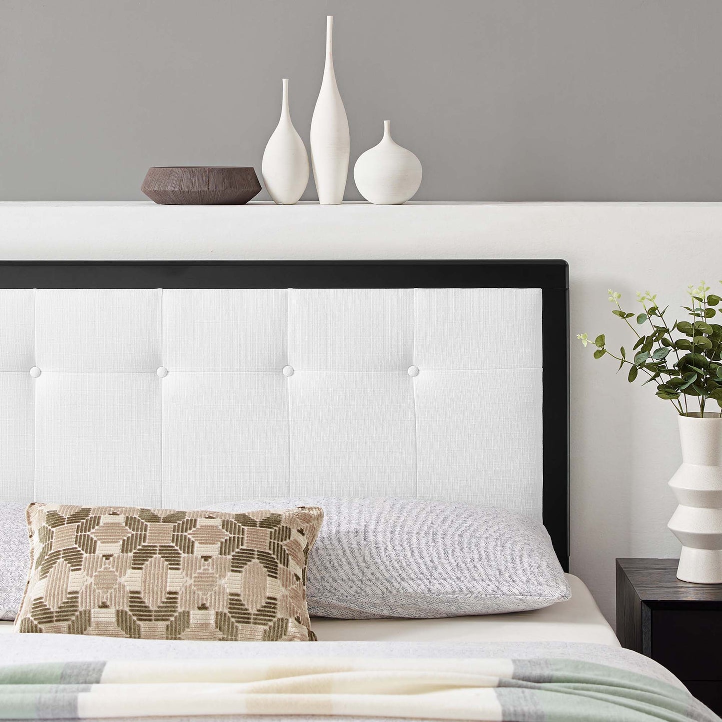 Draper Tufted Fabric and Wood Queen Headboard