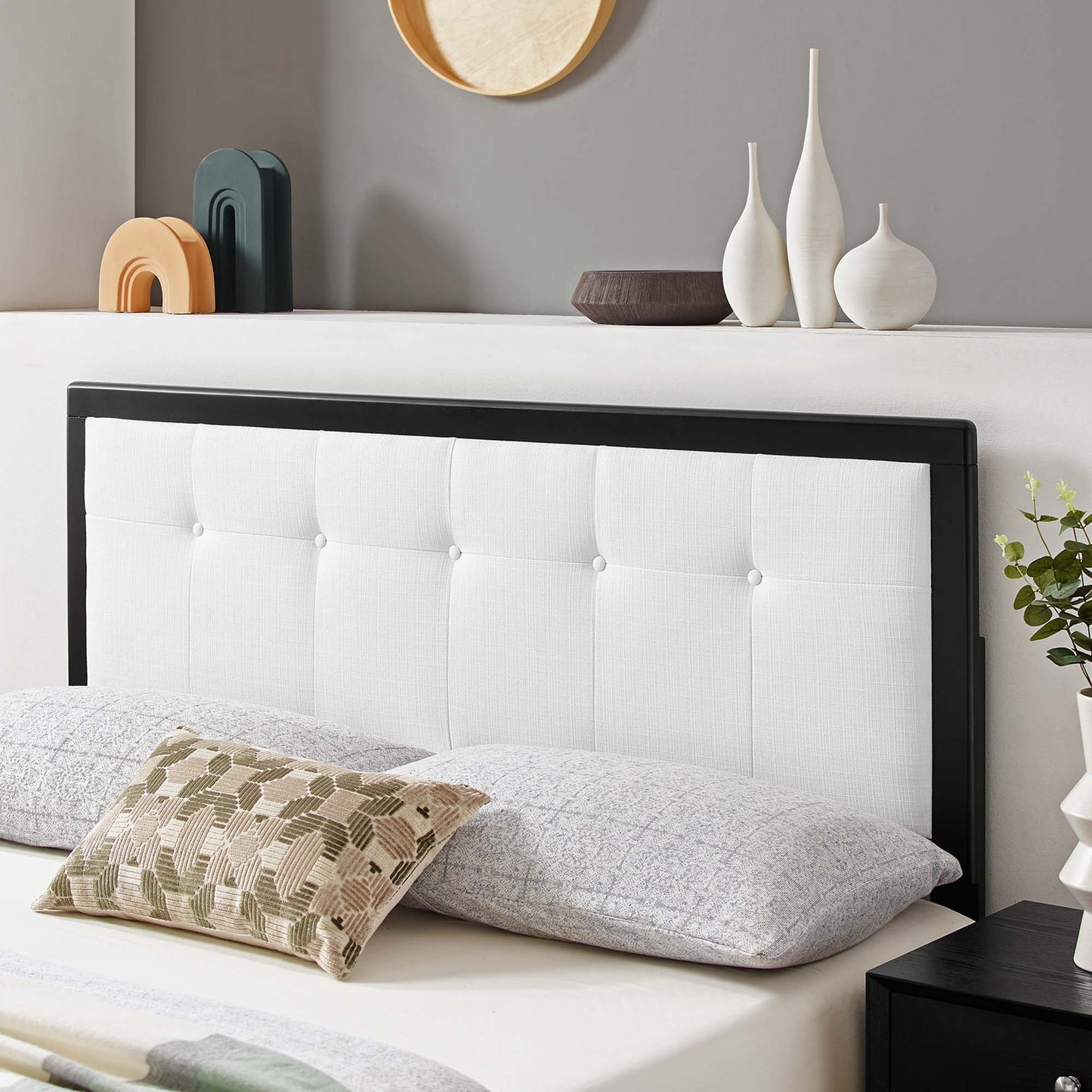 Draper Tufted Fabric and Wood Queen Headboard