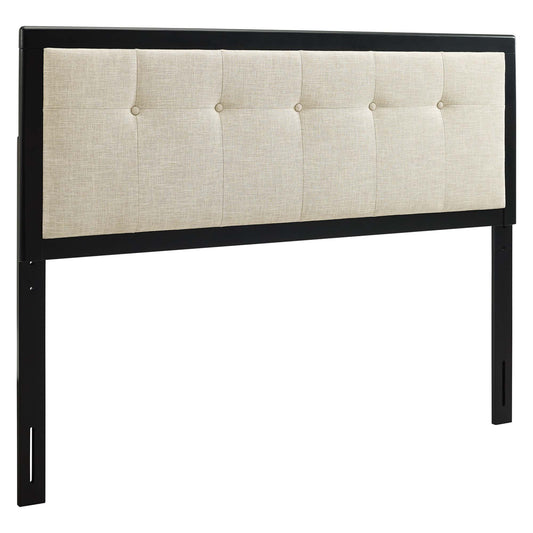 Draper Tufted Fabric and Wood King Headboard