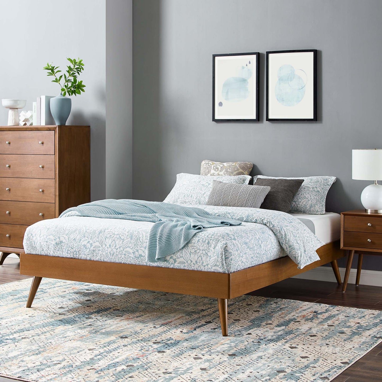 Marco de cama Queen con plataforma de madera Margo de Modway