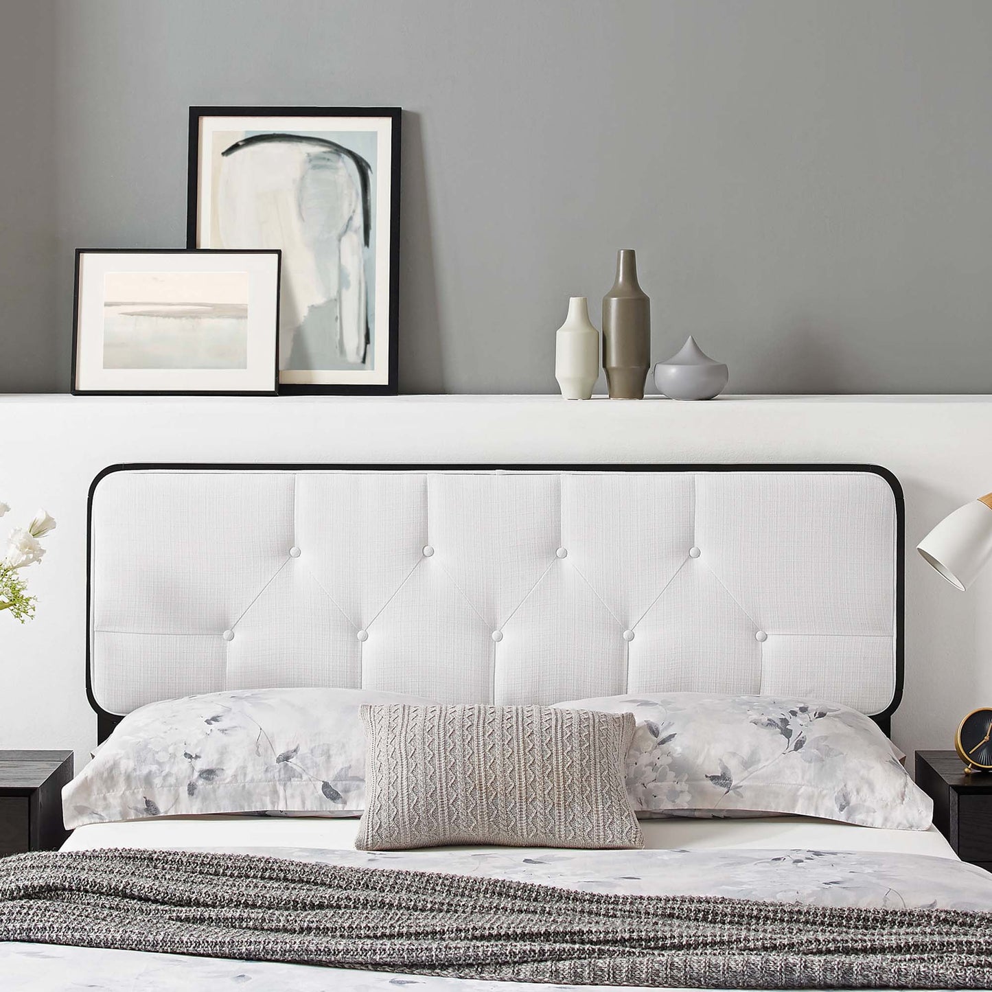 Collins Tufted Fabric and Wood Twin Headboard