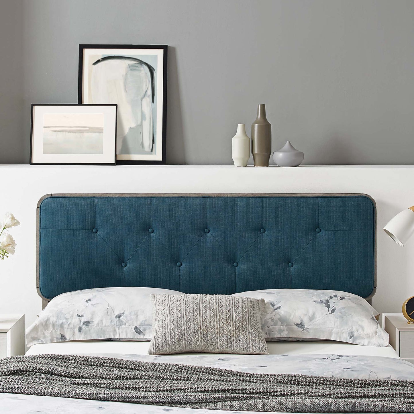 Collins Tufted Fabric and Wood Twin Headboard