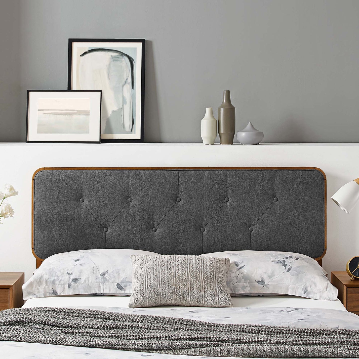 Collins Tufted Fabric and Wood Twin Headboard