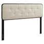 Collins Tufted Fabric and Wood Full Headboard