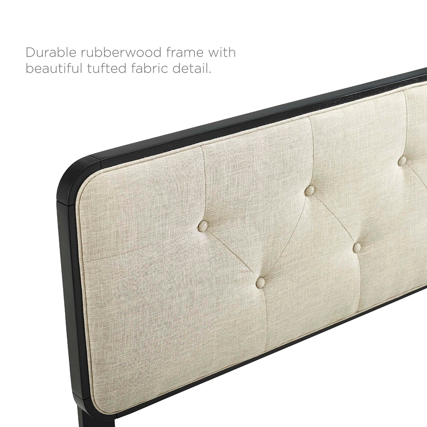 Collins Tufted Fabric and Wood Full Headboard