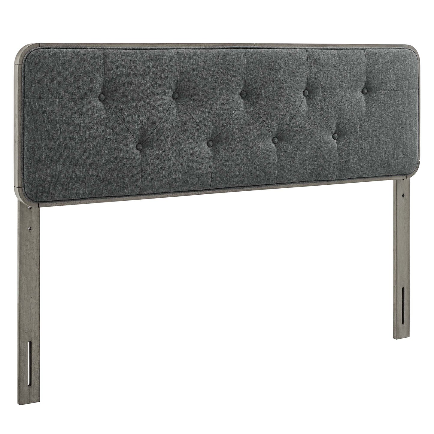 Collins Tufted Fabric and Wood King Headboard