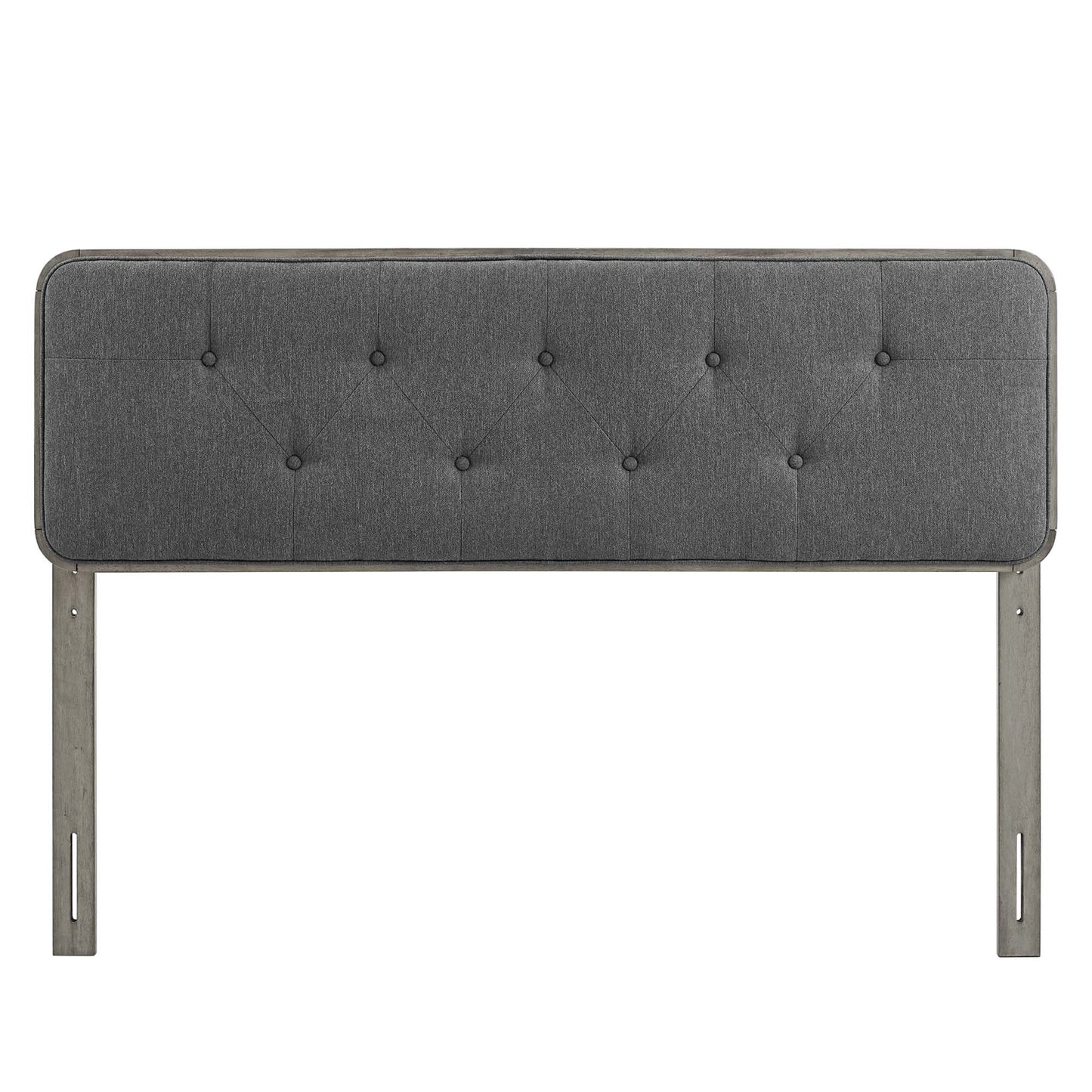 Collins Tufted Fabric and Wood King Headboard