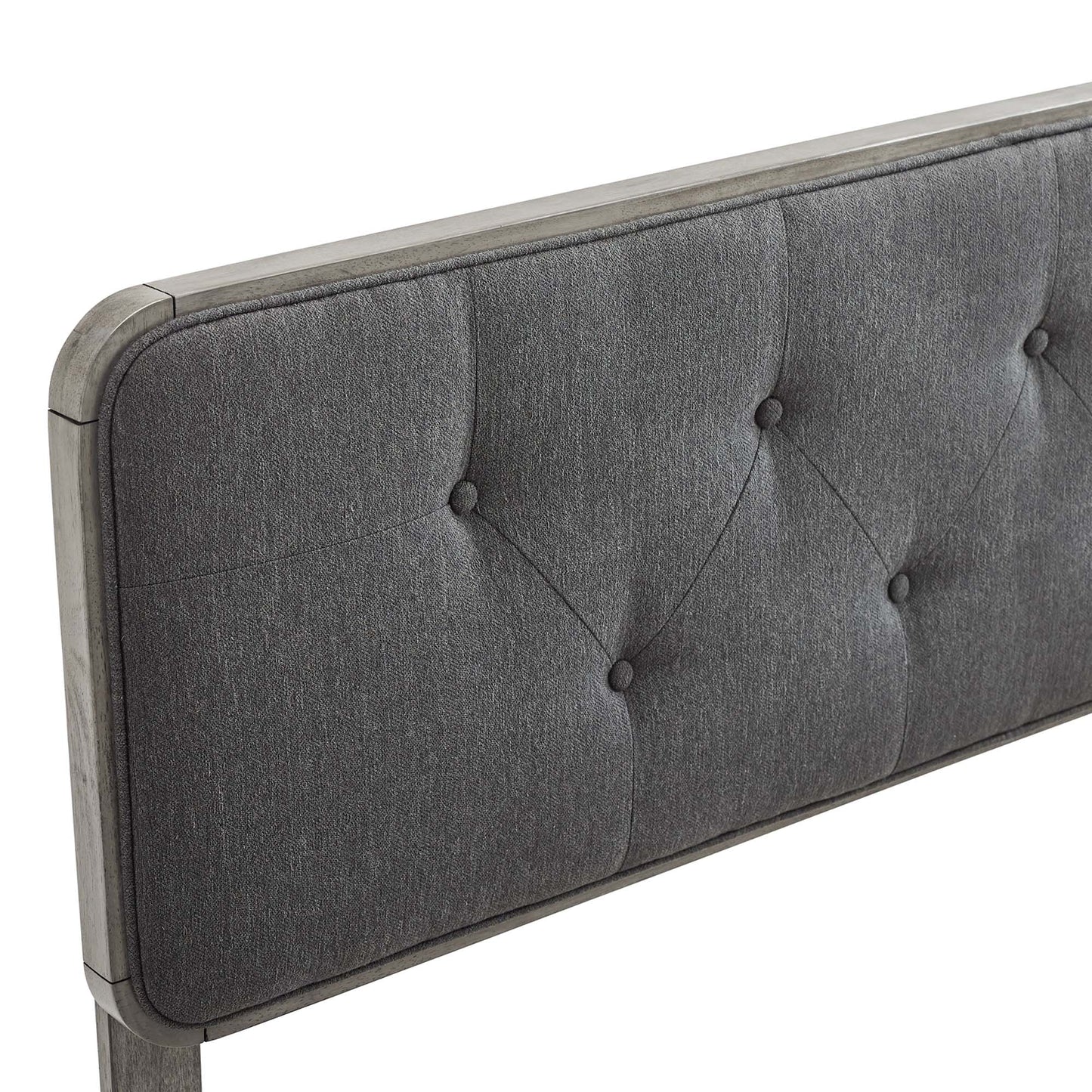 Collins Tufted Fabric and Wood King Headboard