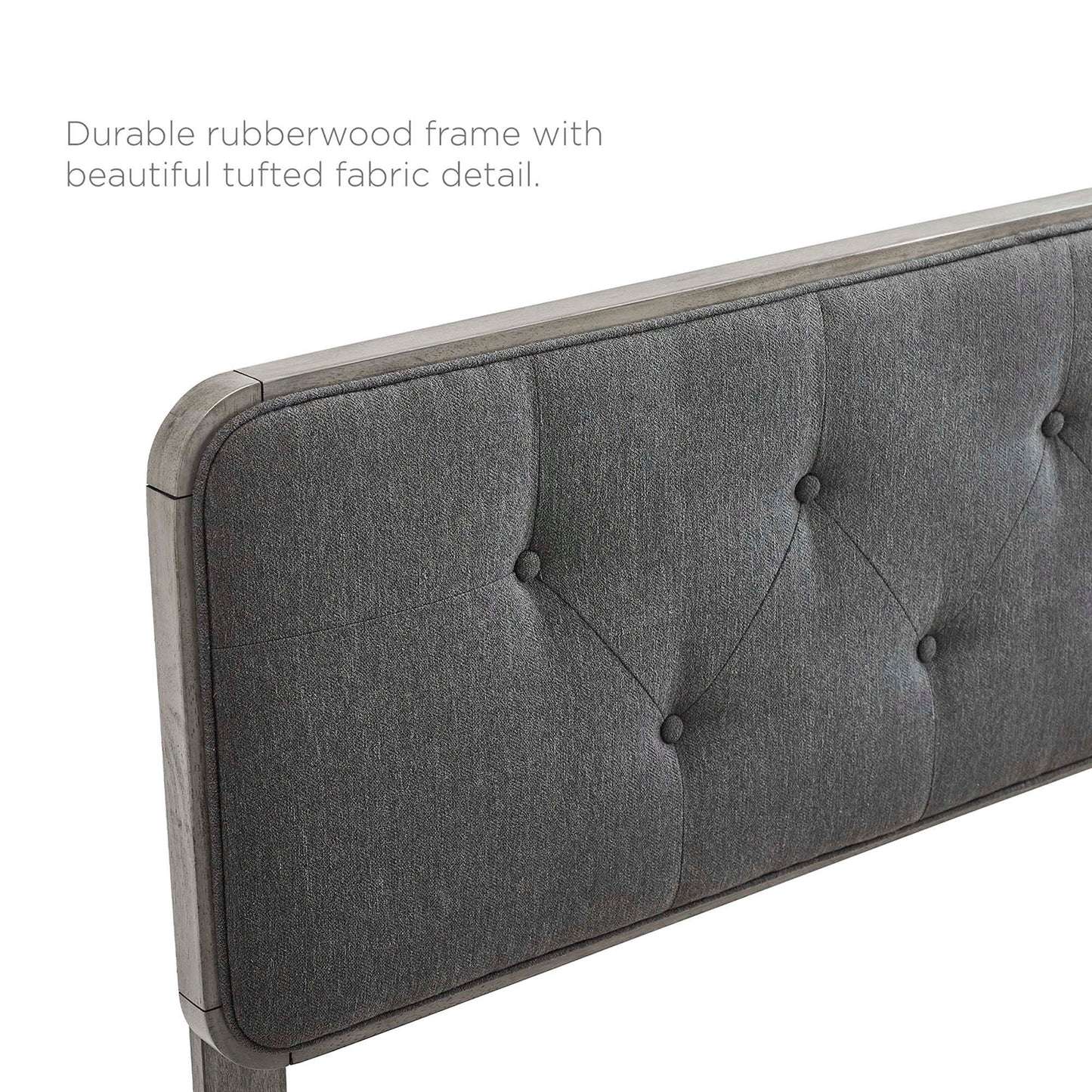 Collins Tufted Fabric and Wood King Headboard