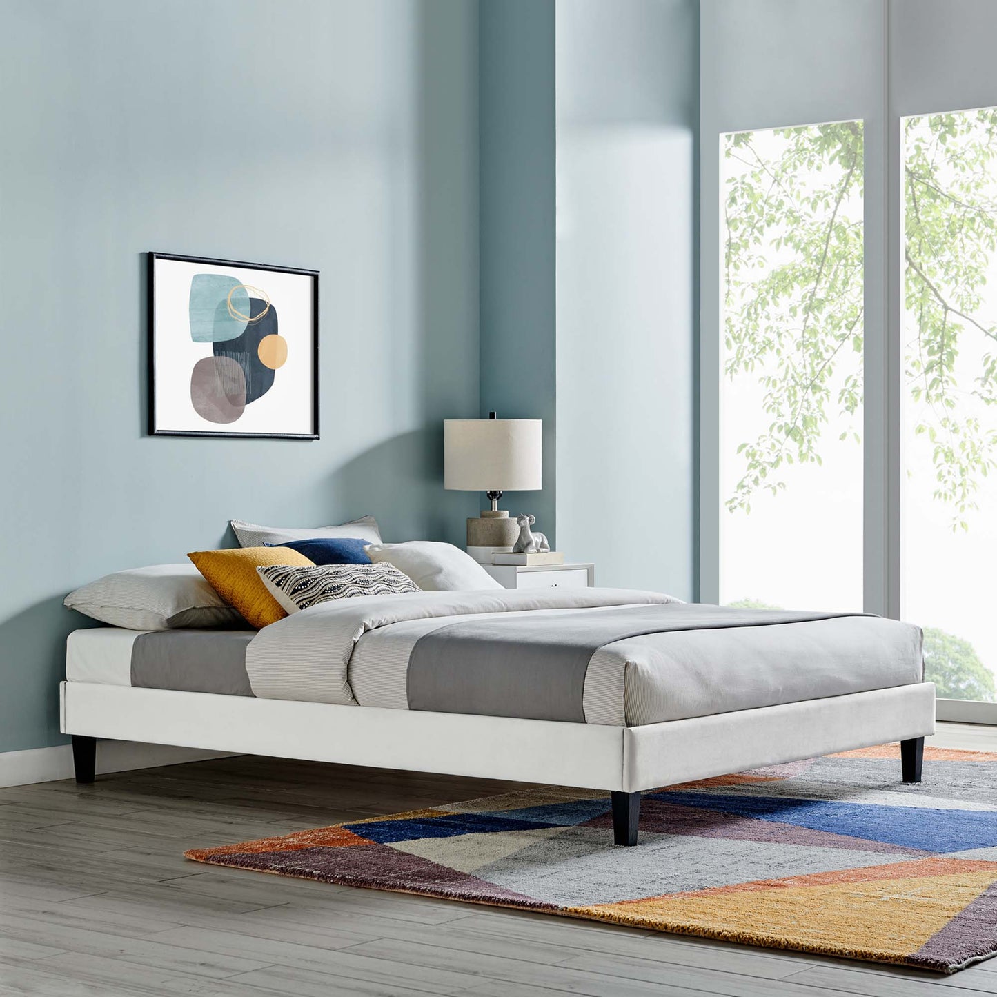 Reign Performance Velvet Twin Platform Bed Frame