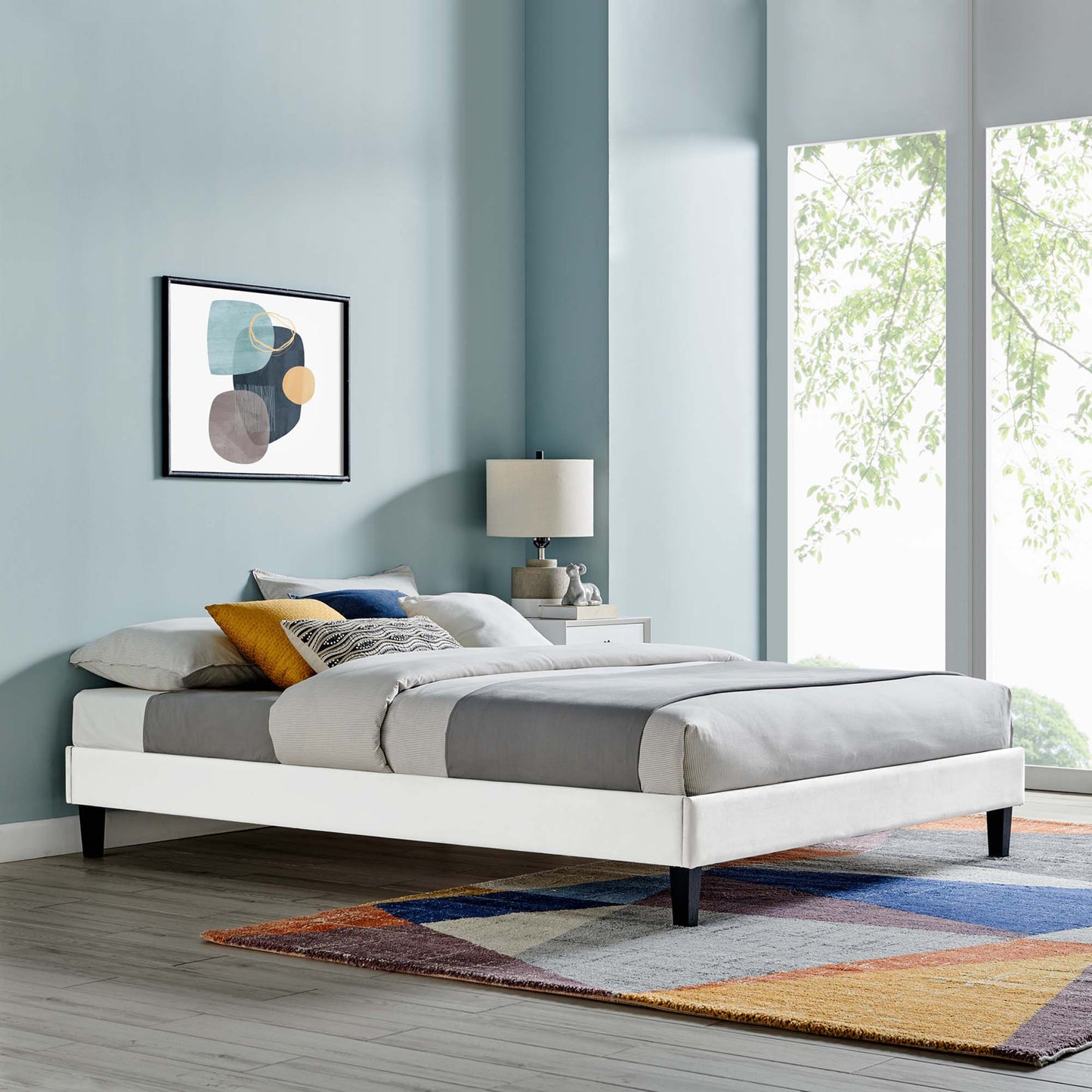 Reign Performance Velvet Twin Platform Bed Frame