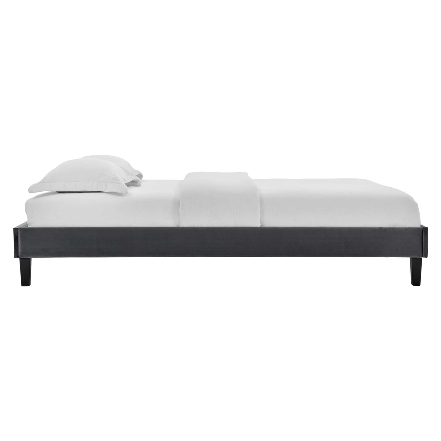 Reign Performance Velvet King Platform Bed Frame