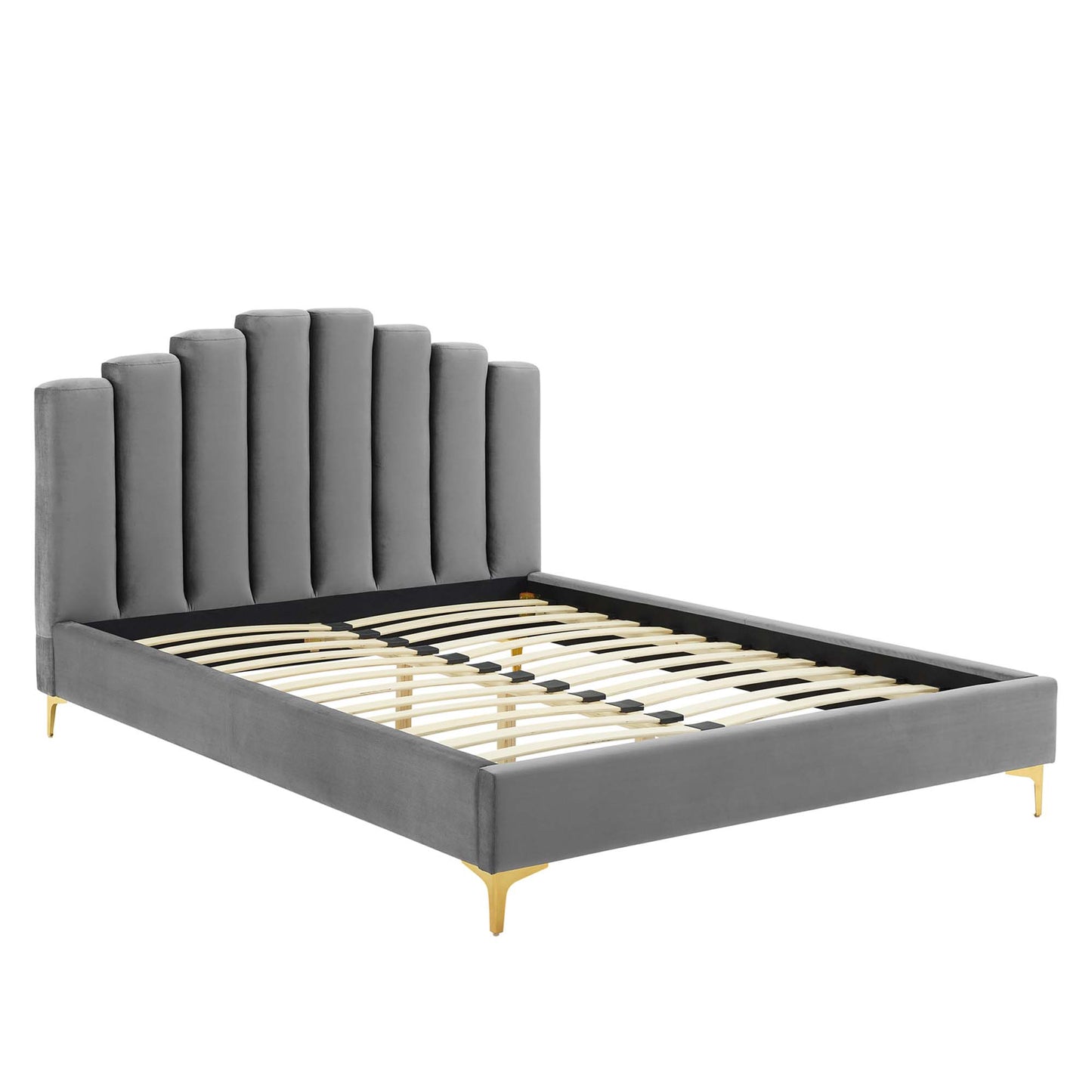 Lit plateforme queen en velours Olivia Performance de Modway