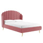 Lana Performance Velvet Queen Wingback Platform Bed