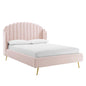 Lana Performance Velvet Queen Wingback Platform Bed